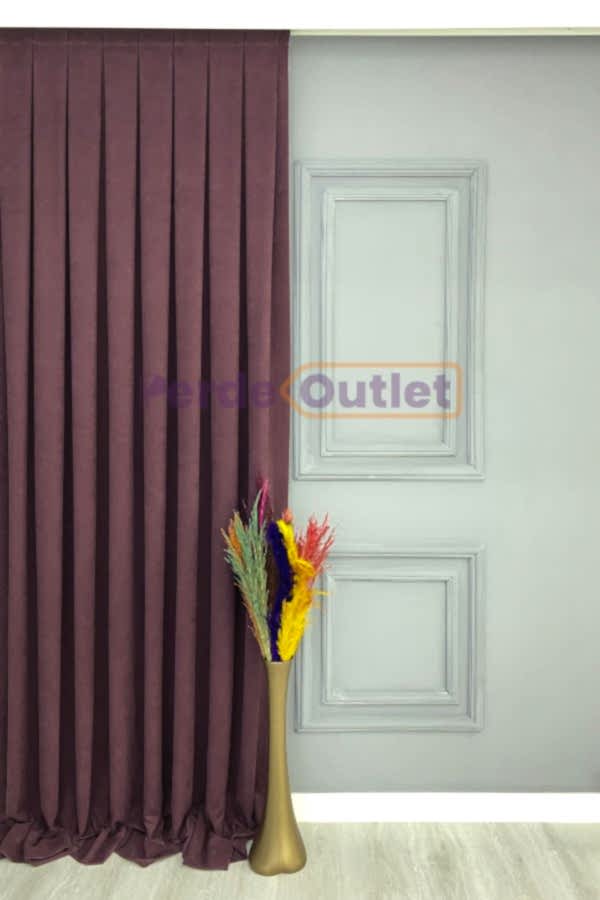 Mürdüm Düz Fon Perde