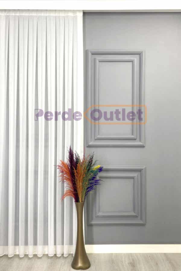 Ekru Bambu Tül Perde