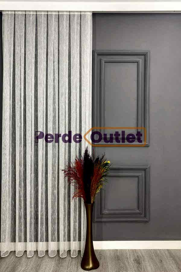 Ekru Şantuk Keten Tül Perde