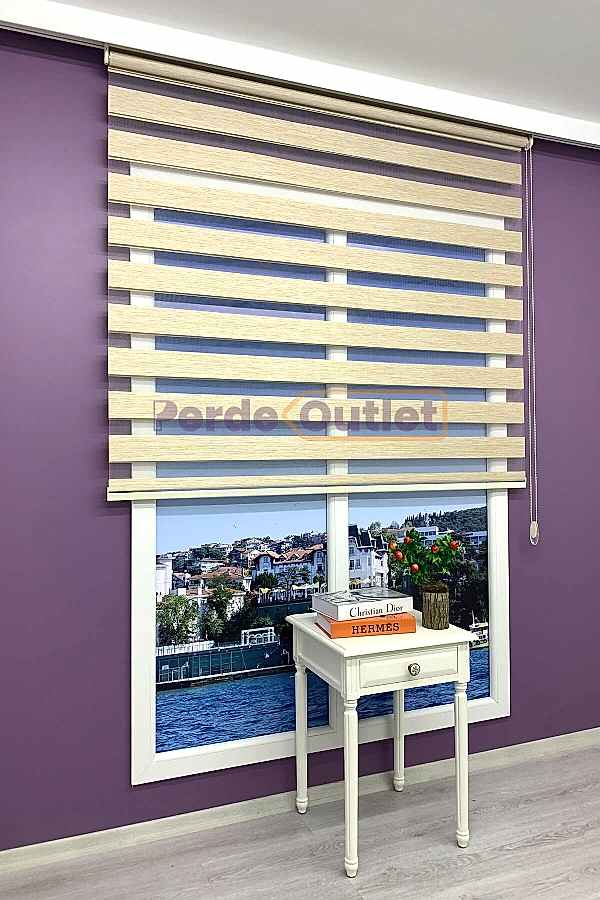 Sütlü Kahve Bambu Zebra Perde