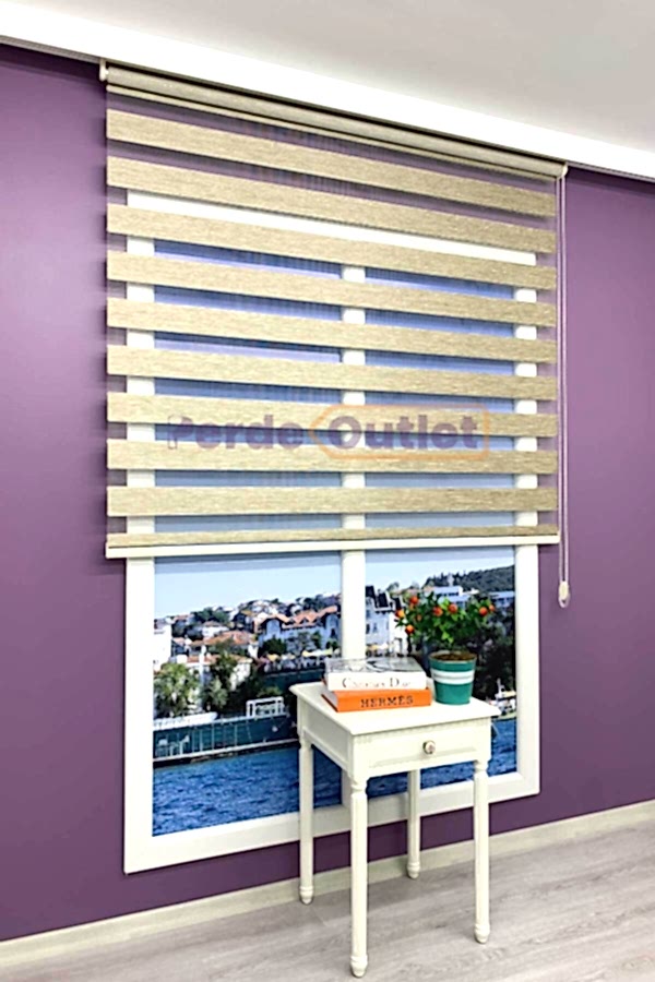 Yeşil Bambu Zebra Perde